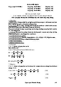Giáo án môn học Số học lớp 6 - Tiết 92: Luyện tập các phép tính về phân số và số thập phân