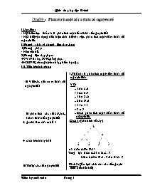 Giáo án môn Số học lớp 6 - Tiết 19: Phân tích một số ra thừa số nguyên tố (tiếp)