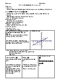 Giáo án môn học Đại số lớp 7 - Tiết 33: Đồ thị hàm số y = ax (a # 0)